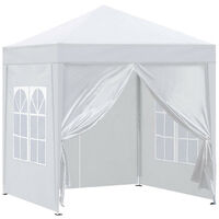 Tonnelle de jardin 3 x 3 m imperméable avec 4 panneaux latéraux et sac de transport, tonnelle pour mariage,Blanc