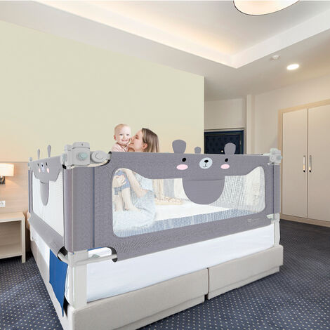 Barrera de seguridad para cama infantil, tela de 180x25 cm