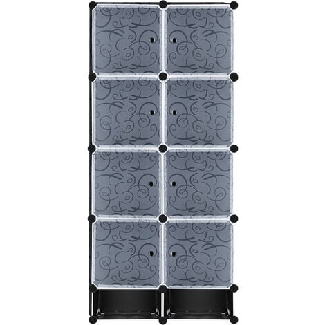 UDEAR Armario portátil grande armario armario organizador de ropa con 6  estantes de almacenamiento, 4 secciones colgantes 4 bolsillos laterales,  negro
