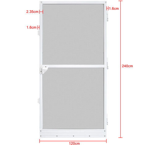 Mosquiteras 120x240cm Mosquitera para Puerta, Mosquitera de Tela con Marco de Aluminio, Blanco HENGMEI