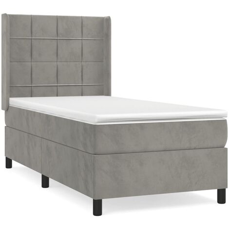 Polsterbett Mit Kopfteil, Einzelbett 90x190 Cm – Höhenverstellbar, In Blau, Mit Lattenrost