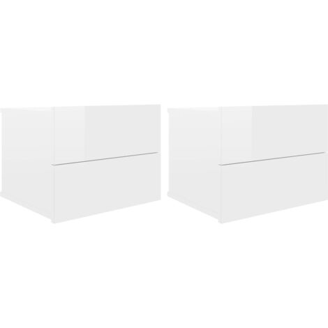 2er-Set Nachttische，Beistelltische Hochglanz-Weiß 40x30x30 cm Holzwerkstoff vidaXL