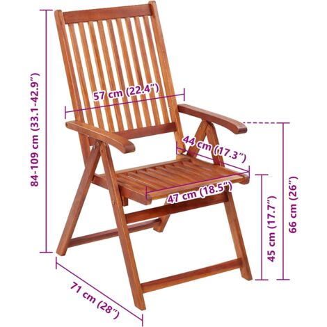 Gartenstühle 2 Stk.  Gartensessel Klappbar Akazie Massivholz Braun vidaXL