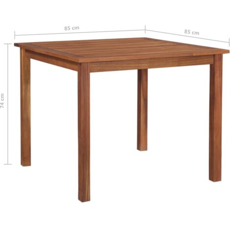Gartentisch，Terrassentisch 85x85x74 cm Akazie Massivholz vidaXL