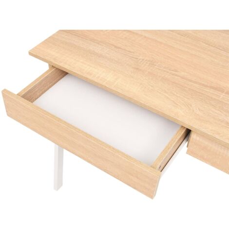 Computertisch，Schreibtisch 110x55x75 cm Eichenbraun und Weiß vidaXL