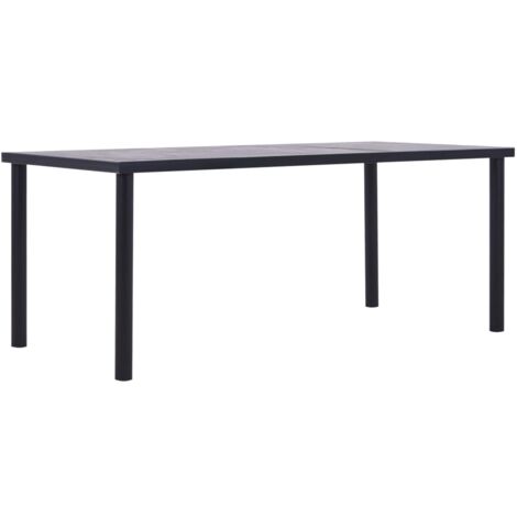 Esstisch，Esszimmertisch Schwarz und Betongrau 200 x 100 x 75 cm MDF vidaXL