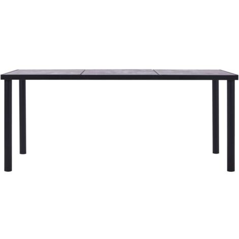 Esstisch，Esszimmertisch Schwarz und Betongrau 200 x 100 x 75 cm MDF vidaXL