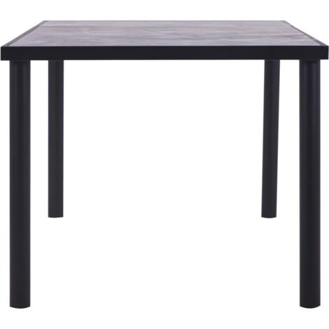Esstisch，Esszimmertisch Schwarz und Betongrau 200 x 100 x 75 cm MDF vidaXL