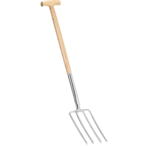 GartenGrabegabel TGriff Edelstahl und Eschenholz vidaXL214855