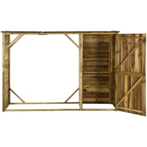 Geräteschuppen mit Unterstand Kiefernholz 253×80×170 cm vidaXL506925