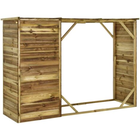 Geräteschuppen mit Unterstand Kiefernholz 253×80×170 cm vidaXL506925