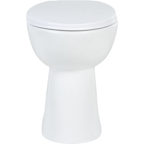 Hohe Spülrandlose Toilette Soft-Close 7 cm Höher Keramik Weiß vidaXL348537