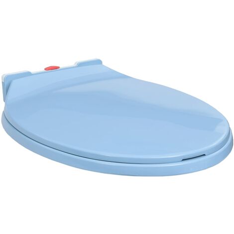 Toilettensitz mit Absenkautomatik Quick-Release Blau Oval vidaXL493751