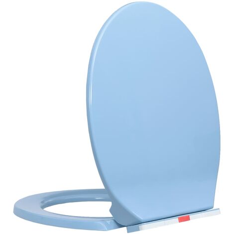 Toilettensitz mit Absenkautomatik Quick-Release Blau Oval vidaXL493751
