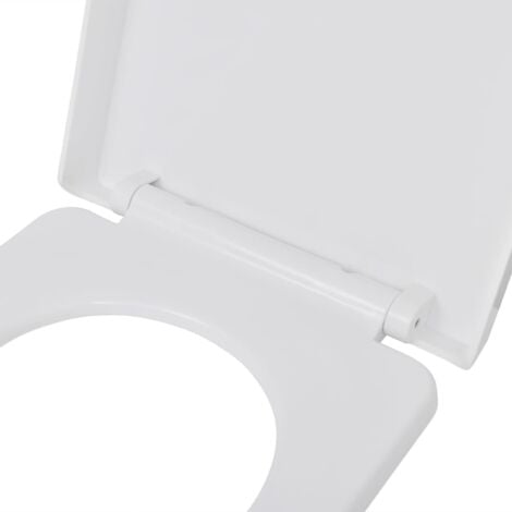 Toilettensitz mit Absenkautomatik und Quick-Release Weiß Eckig vidaXL354150