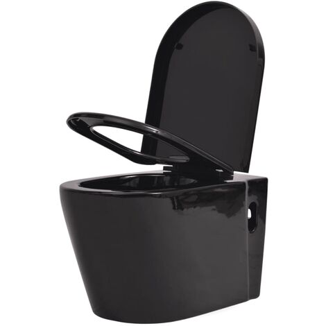 Wandmontierte Toilette Keramik Schwarz vidaXL254650