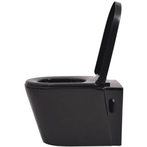 Wandmontierte Toilette Keramik Schwarz vidaXL254650