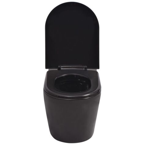 Wandmontierte Toilette Keramik Schwarz vidaXL254650