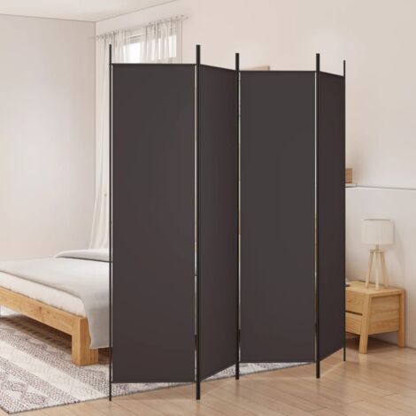 4-tlg. Paravent Braun 200x200 cm Stoff vidaXL