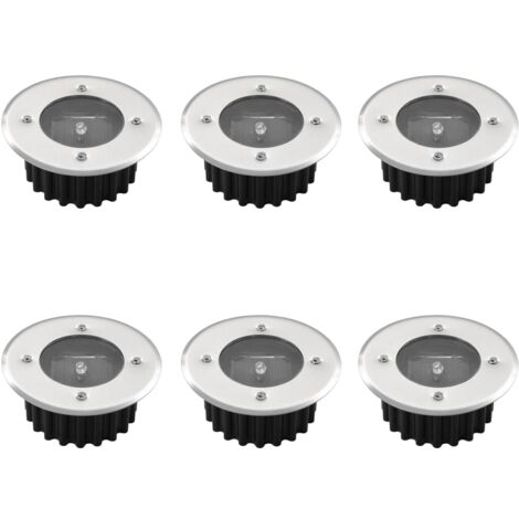 Solarlampe 6 x rund LED Garten Licht Bodenbeleuchtung Solar vidaXL50703