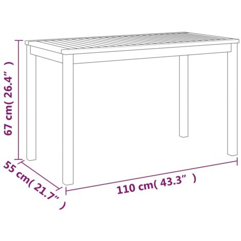 Gartentisch 110x55x67 cm Massivholz Akazie vidaXL62038