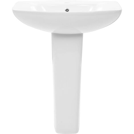 Freistehendes Waschbecken mit Säule Keramik Weiß 650x520x200 mm vidaXL14275