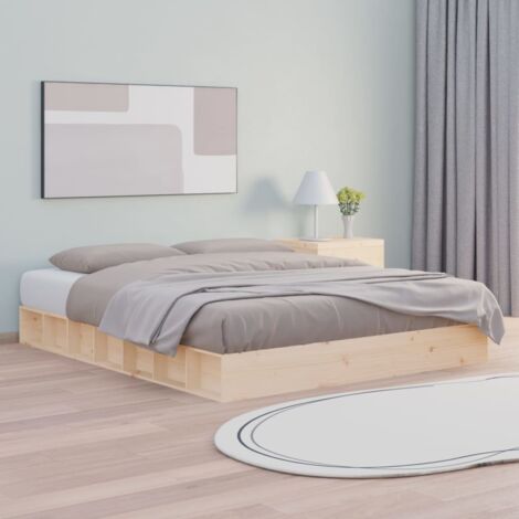 vidaXL Bettgestell 150x200 cm Sehr groß Massivholz