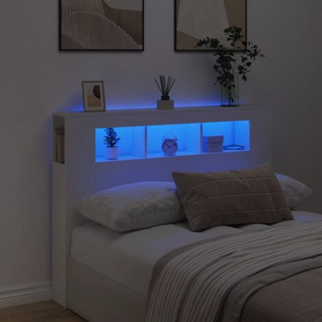 LED-Kopfteil Weiß 140x18,5x103,5 cm Holzwerkstoff vidaXL