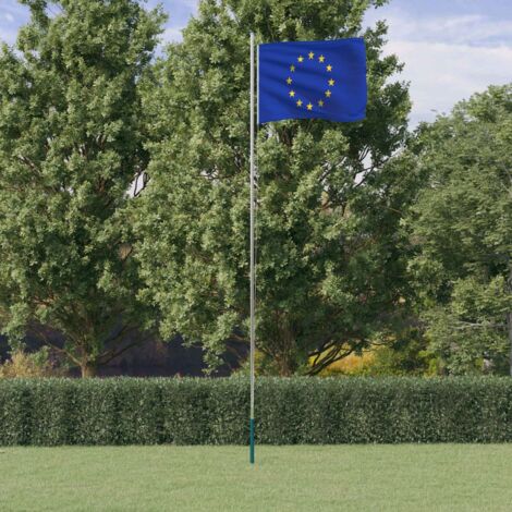 EU-Flagge und 6,23 m Aluminium-Mast