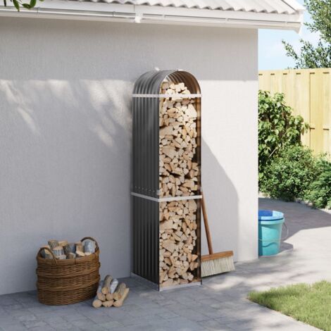 Holzlager anthrazit 40x45x170 cm galvanisierter Stahl