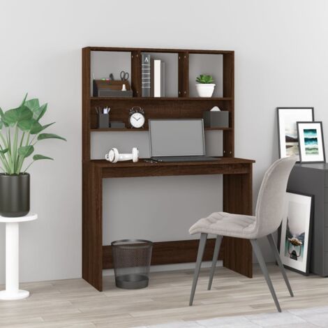 Schreibtisch mit Regal Braun Eiche 102x45x148 cm Holzwerkstoff vidaXL263411