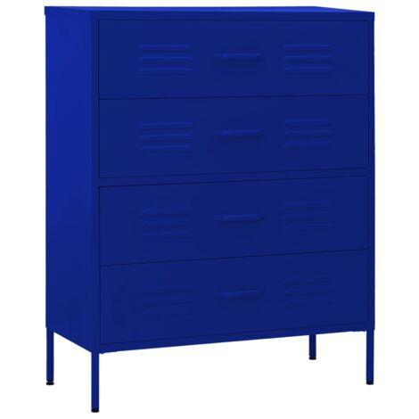 Kommode Marineblau 80x35x101,5 cm Stahl vidaXL815373