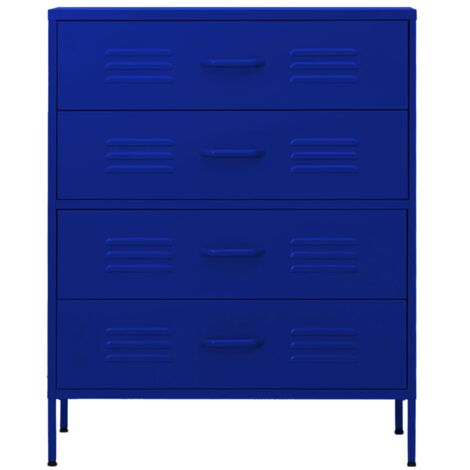Kommode Marineblau 80x35x101,5 cm Stahl vidaXL815373