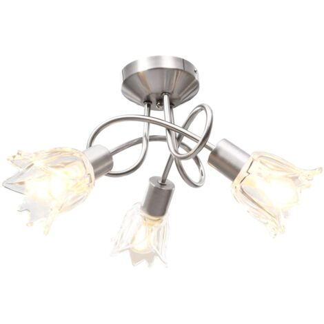 Deckenleuchte Glas-Lampenschirme für 3 E14 Glühlampen vidaXL