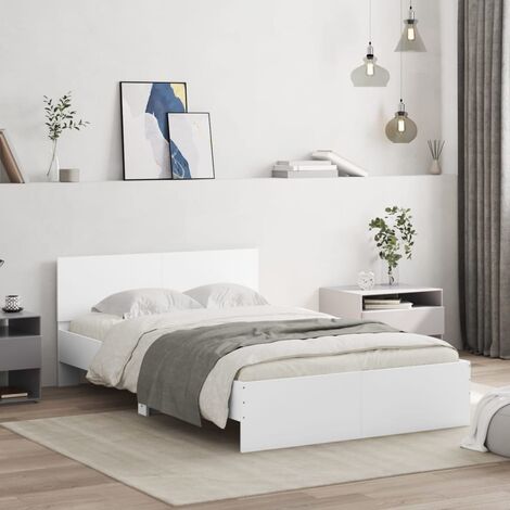 Bettgestell mit Kopfteil Weiß 120x190 cm vidaXL546782