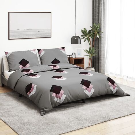 Bettwäsche-Set Grau 140x200 cm Baumwolle vidaXL