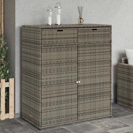 Gartenschrank Grau 105x55x113 cm Poly Rattan vidaXL840643