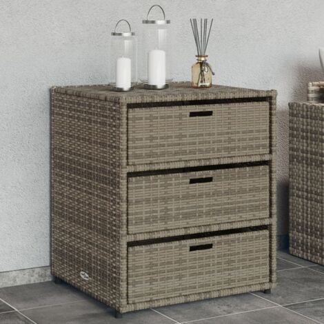 Gartenschrank Grau 55x59x69 cm Poly Rattan vidaXL896338
