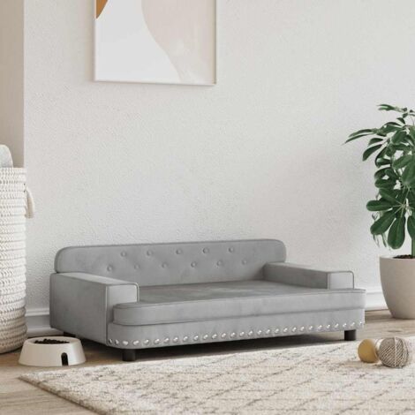 vidaXL Hundebett hellgrau 90x53x30 cm Samt