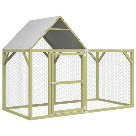 Vidaxl – Hühnerstall 200x100x150 cm aus massivem Kiefernholz – wasserdichtes Polyesterdach – abschließbare Tür – für bis zu 6 Hühner (1/5)