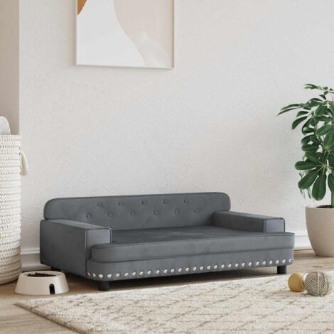 Hundebett dunkelgrau 90x53x30 cm Samt