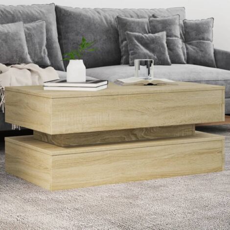 Couchtisch mit LED-Leuchten Sonoma-Eiche 90x50x40 cm vidaXL79043