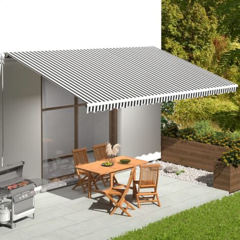 Markisenbespannung Anthrazit und Weiß 6x3,5 m vidaXL44404