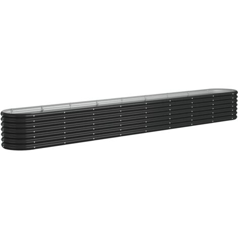vidaXL Hochbeet Pulverbeschichteter Stahl 332x40x36 cm Anthrazit