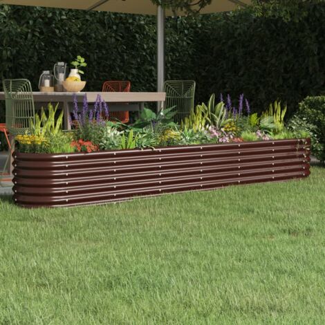 Hochbeet Pulverbeschichteter Stahl 260x40x36 cm Braun vidaXL886635