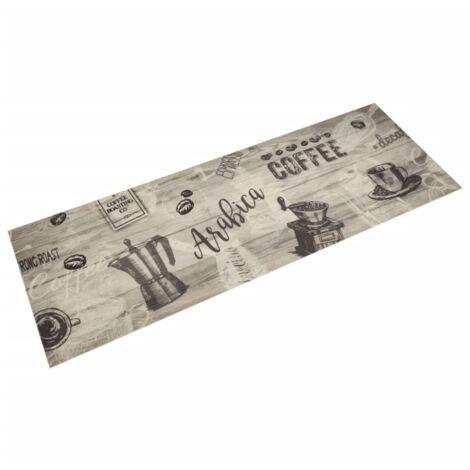 Küchenteppich Waschbar Kaffee Grau 60x180 cm Samt vidaXL394753