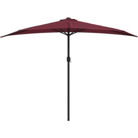 Balkon-Sonnenschirm Alu-Mast Bordeauxrot 300x155x223cm Halbrund vidaXL