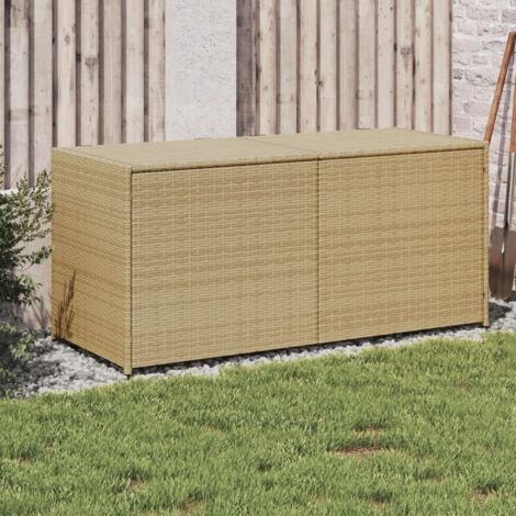 Gartentruhe Beige 283L Poly Rattan vidaXL516752
