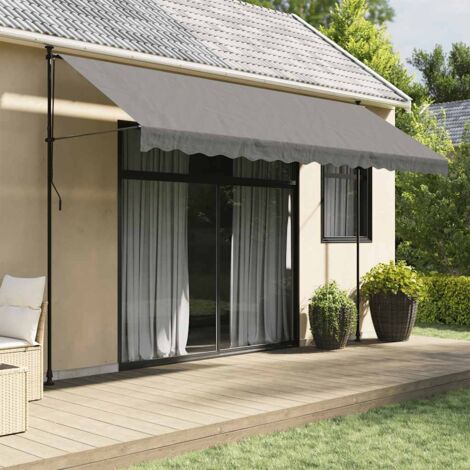 Markise Einziehbar Anthrazit 400x150 cm Stoff und Stahl vidaXL431531