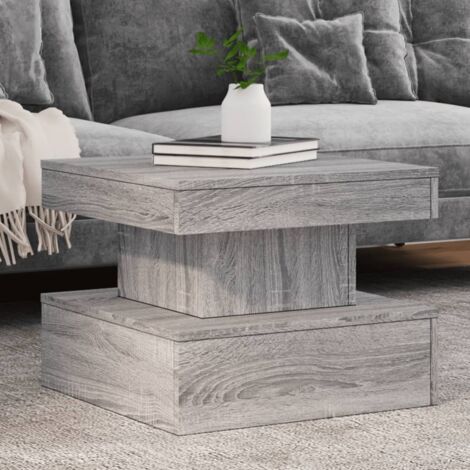 Couchtisch mit LED-Lichtern Sonoma Grau 50x50x40 cm